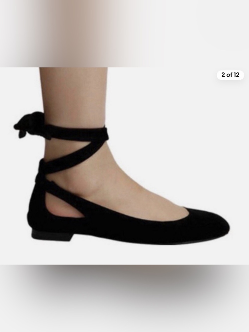 Kenneth Cole New York Wilhelmina Black Suede Ballet Flats (8) - Picture 3 of 12